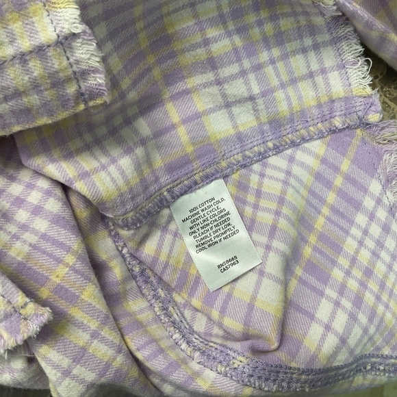 12- BP NWT Purple Plaid Flannel Cropped Top Size Medium. Super Soft 100% Cotton. - Picture 4 of 4